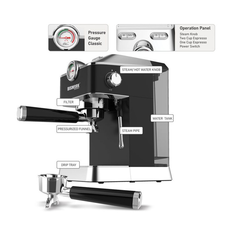 اسپرسو ساز بیسمارک تحت لیسانس آلمان مدل BM2263 ا شناسه کالا: Bismark espresso machine model BM2263