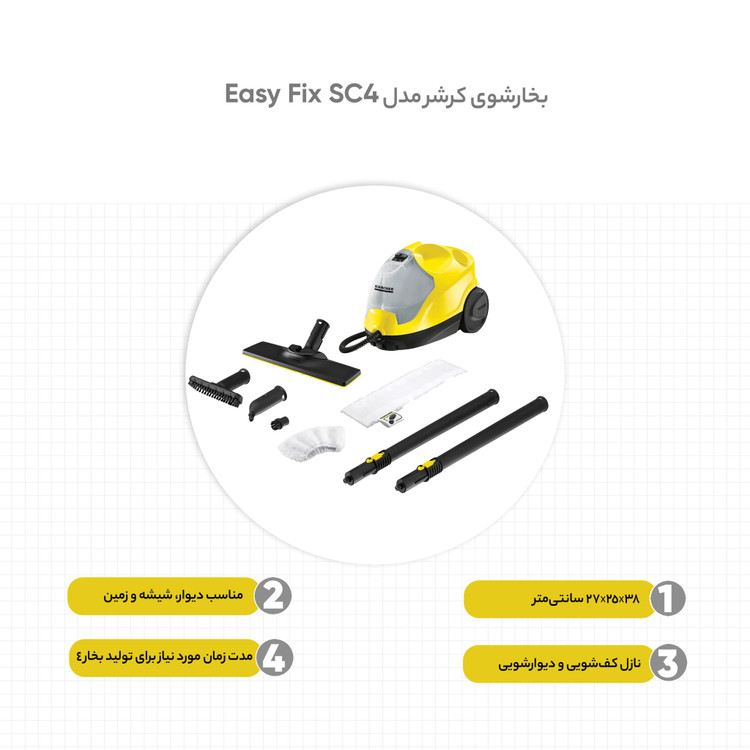 بخارشوی کارچر(کرشر) مدل KARCHER SC4 Easy Fix